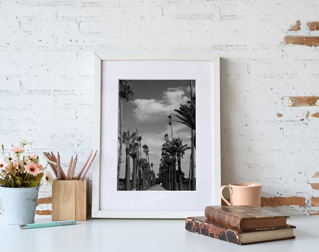 Black and White Wall Art - Palm Trees - Minimalist Wall Art - Printable ...