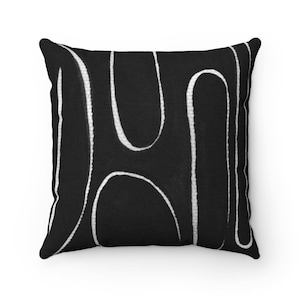 Black and white pillow, Minimalist home décor, Modern Farmhouse, Boho Throw Pillow, Decorative pillows for couch, Abstract geometric pillows