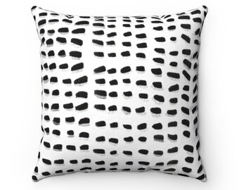 Black and white pillow in a geometric pattern, Minimalist home décor, Modern Farmhouse, Boho Throw Pillow, Decorative pillows for couch