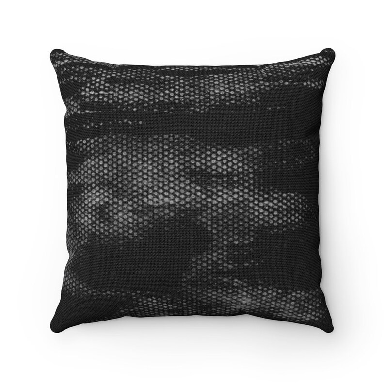 Textured Throw Pillow in Black and Charcoal Grey Modern Etsy