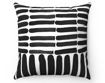 Black and white pillow cover,  Modern farmhouse home decor, Boho pillow cover, Abstract pillowcase, Minimalist living room décor