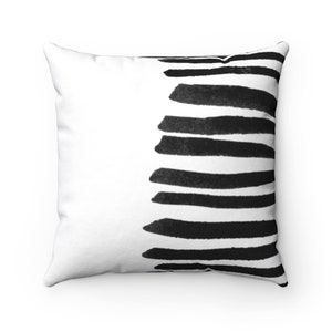 Black and white Pillow, Abstract Minimalist living room decor, Watercolor Brush Strokes Pillow, Modern Pillow, Boho Décor, Decorative Pillow