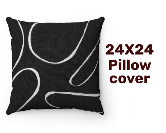 Black and White Pillow Cover 26x26 Pillow Case 24x24 Pillow Farmhouse Home Decor Minimalist Pillows Decorative Boho Throw Pillows Etsy