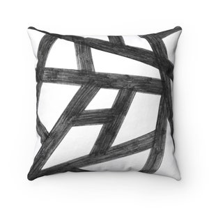 Black and White Pillowcase, Minimalist living room décor, Decorative Pillow cover, Modern farmhouse pillow cover, Geometric pillowcover