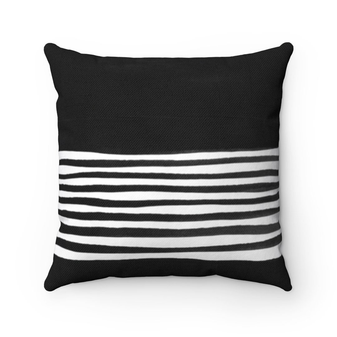 Decorative Black and white pillow cover in a geometric pattern, Modern