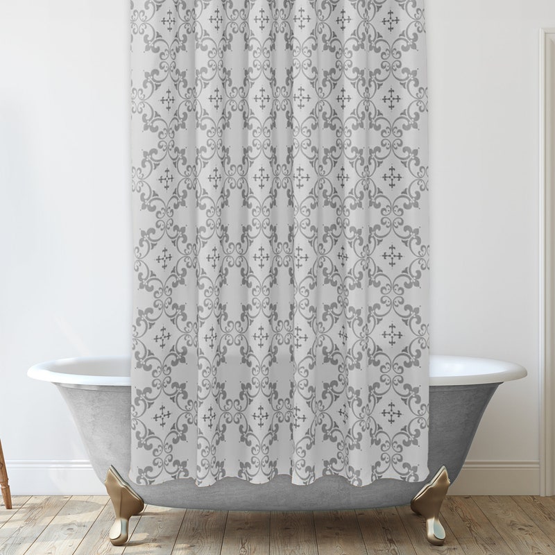 Grey Shower Curtain - Etsy
