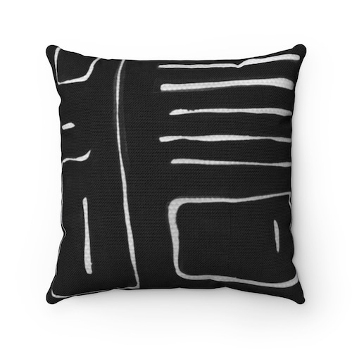 Black and White Pillow Abstract Minimalist Living Room Decor Etsy