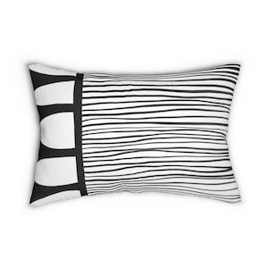 Midcentury black and white pillow, Geometric pillow, Farmhouse home decor, Boho throw pillows, Decorative pillow, Modern cushion, Minimalist