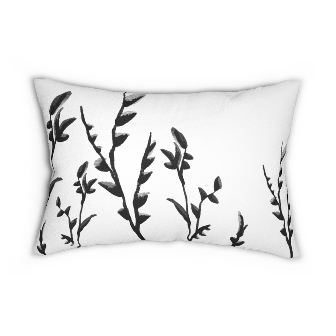 Floral Black and White Lumbar Pillow for Your Modern Farmhouse Living Room Decor Etsy