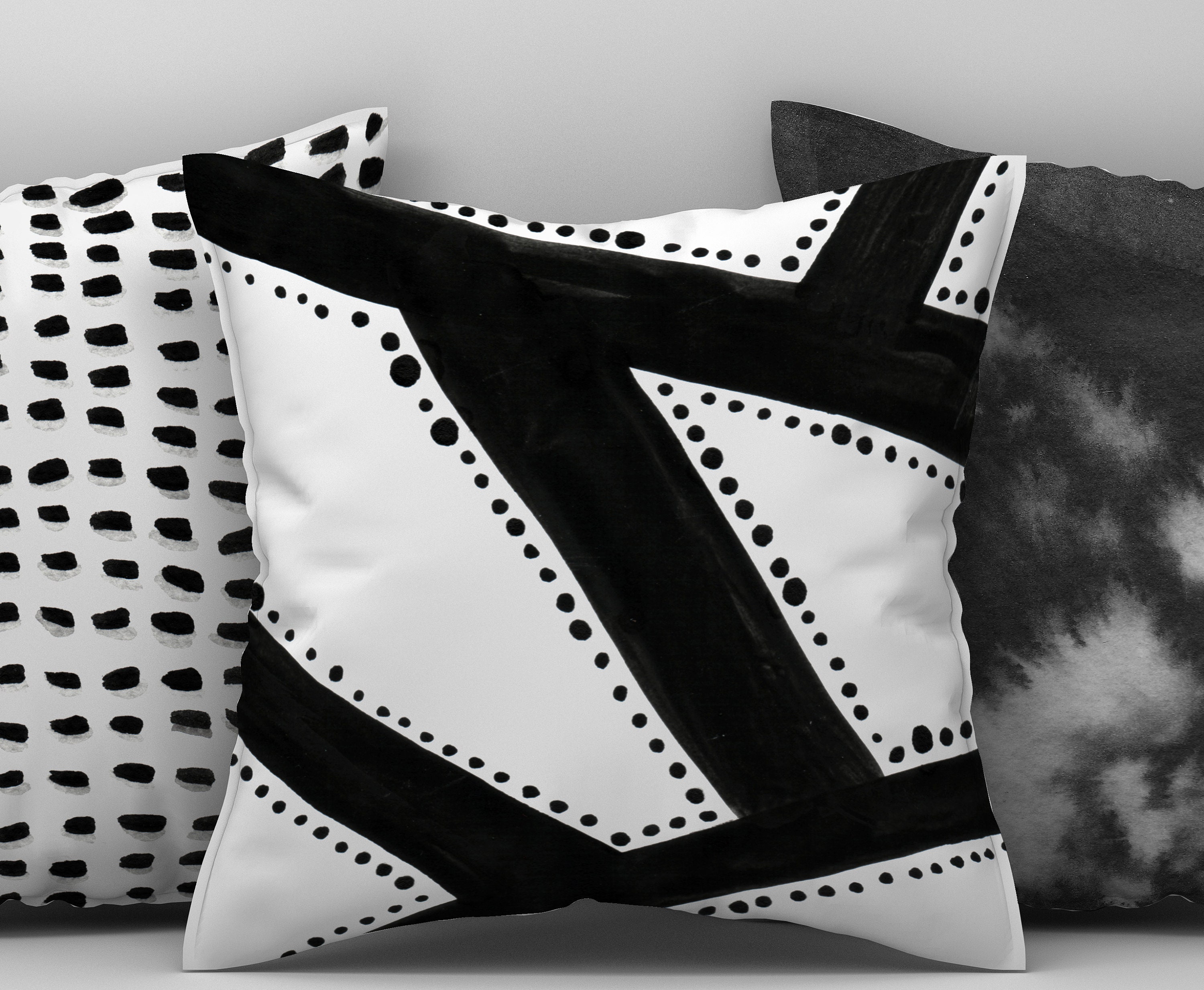 Modern Black and White Throw Pillow, Farmhouse Living Room and Bedroom ...