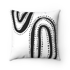 Black and white pillow cover 20x20 18x18 Geometric pillowcase, Boho pillow cover, Minimalist pillow cover, Midcentury Modern Farmhouse Decor