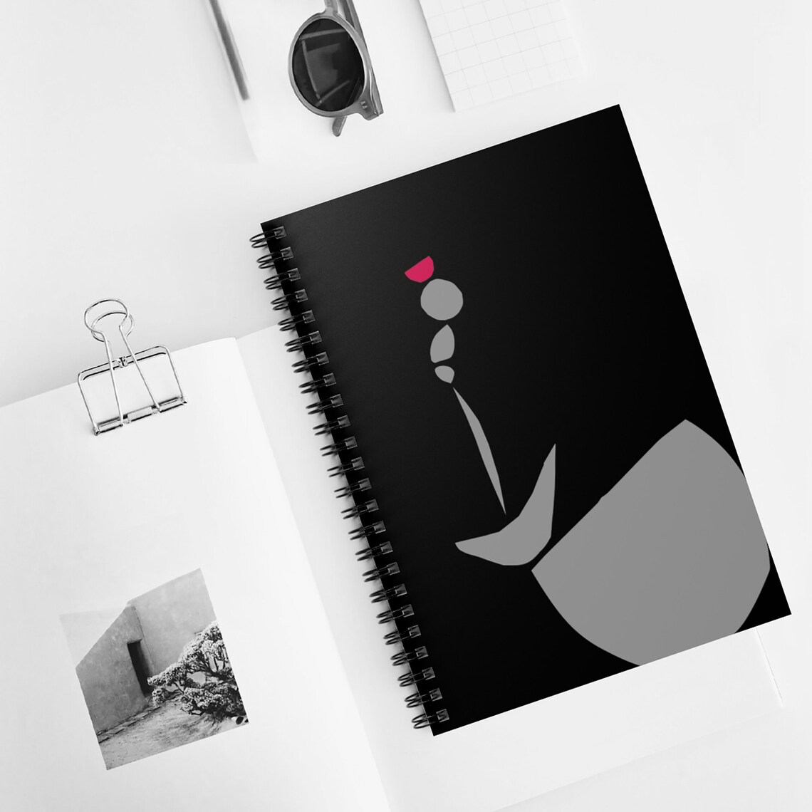 Illustrated Black and White Notebook Back to school gift Etsy