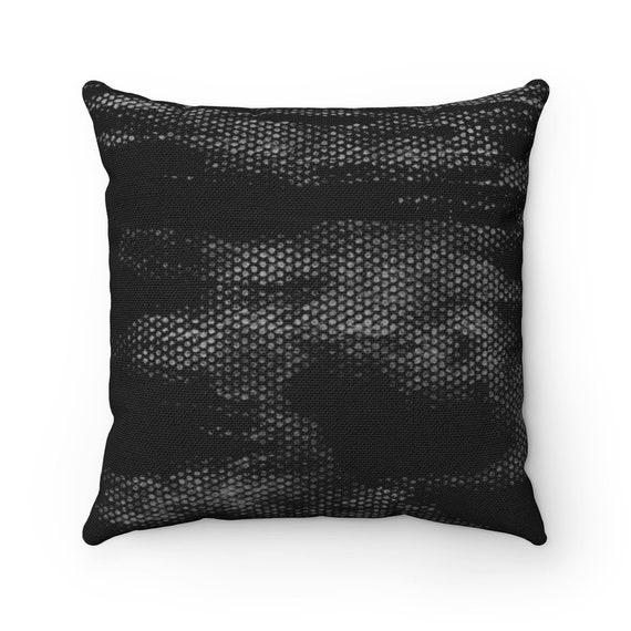 Textured Throw Pillow in Black and Charcoal Grey Modern Etsy