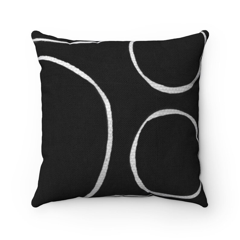 Black and White Throw Pillow in Geometric Pattern Boho Throw Pillow