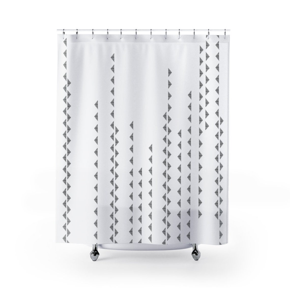 Black and White Shower Curtain, Mudcloth Shower Curtain, Boho Shower