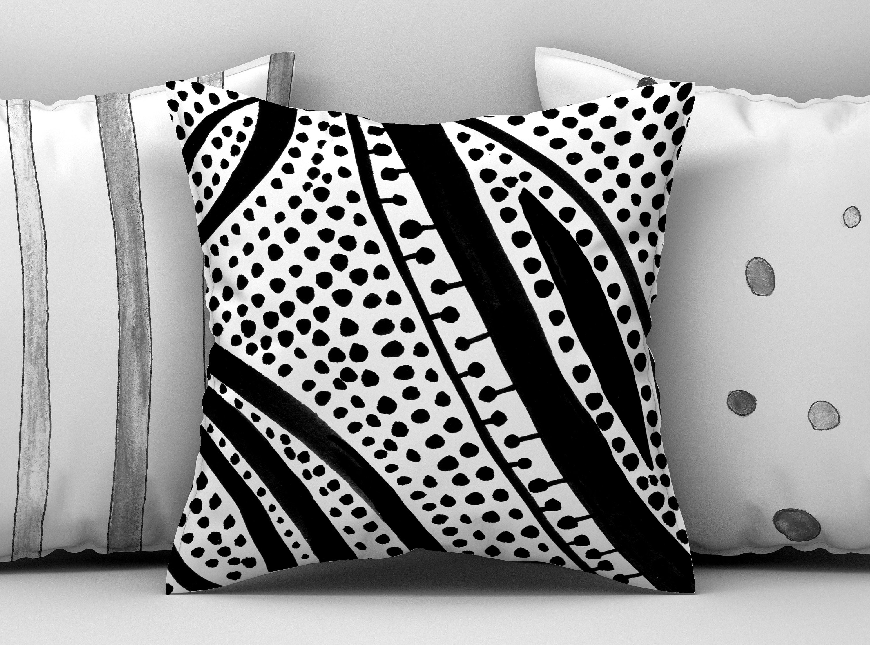 Black and White Pillow Modern Farmhouse Pillow Midcentury Pillow Unique Boho Throw Pillows Minimalist Living Room Decor Bohemian Pillow Etsy Canada