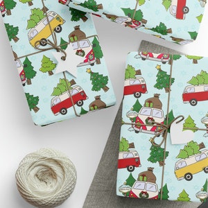 Retro Van Life christmas Wrapping Papers