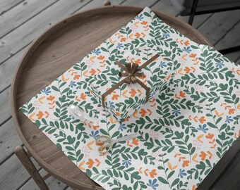 Floral Spring Wrapping Paper: Botanical Birthday Gift Wrap
