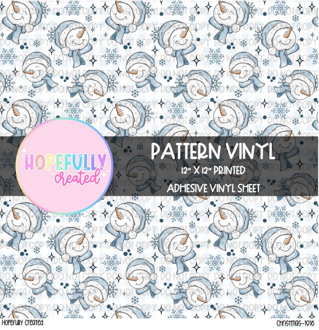 Snowman Pattern Vinyl, Adhesive Pattern Vinyl, Tumbler Vinyl Sheet - Etsy