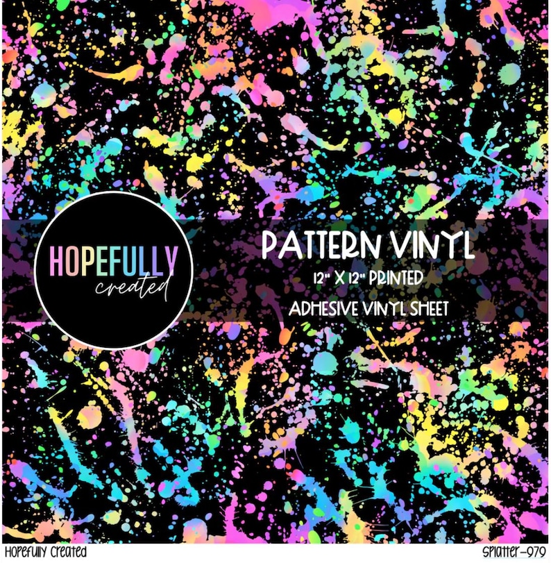 Rainbow Splatter Pattern Vinyl, Adhesive Pattern Vinyl, Tumbler Vinyl ...