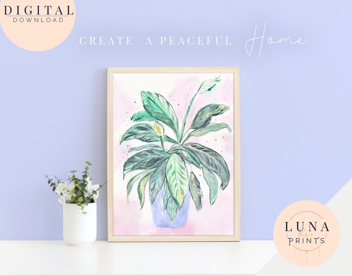 Botanical plant lover pastel wall art plant wall decor Etsy