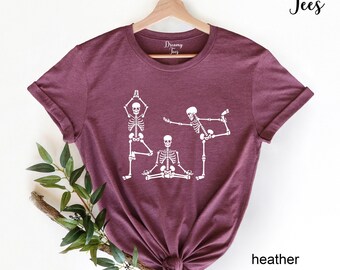 Skeletons Yoga Shirt, Funny Halloween Shirt, Yoga Lover Shirt, Yogi Shirt, Skeleton Shirt, Gift For Yogi, Halloween 2021 Shirt