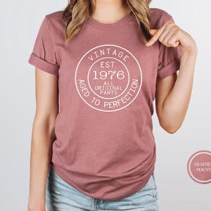 Vintage 1976 T-Shirt - Aged to Perfection - Birthday Gift Tee image 4