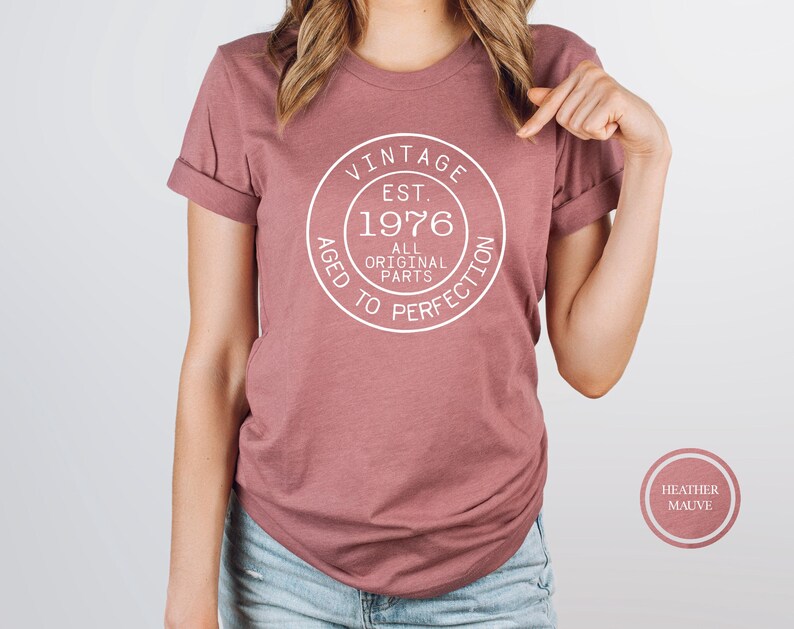 Vintage 1976 T-Shirt - Aged to Perfection - Birthday Gift Tee image 4