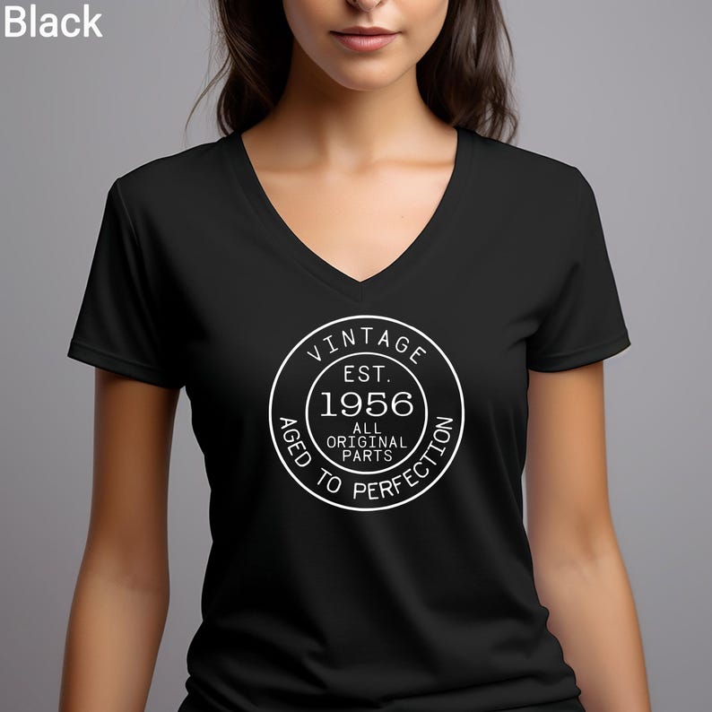Vintage 1956 Birthday Shirt, Aged to Perfection Tee, 70th Birthday Gift imagen 1
