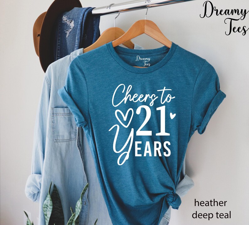 Cheers to 21 Years Shirt, 21st Birthday Gift image 4