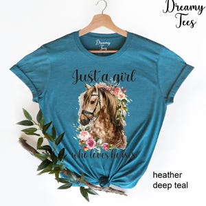 Horse Girl T-Shirt, Floral Horse Lover Shirt image 4