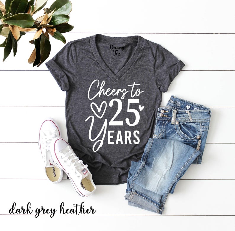 Cheers to 25 Years Shirt, 25th Birthday Gift image 2