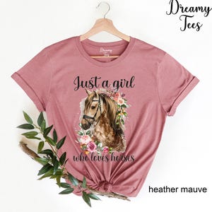 Horse Girl T-Shirt, Floral Horse Lover Shirt image 3