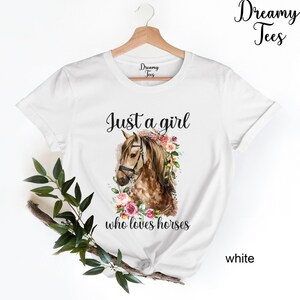 Horse Girl T-Shirt, Floral Horse Lover Shirt image 2