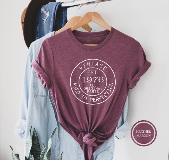 Vintage 1976 T-Shirt - Aged to Perfection - Birthday Gift Tee