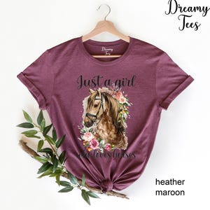 Horse Girl T-Shirt, Floral Horse Lover Shirt image 5
