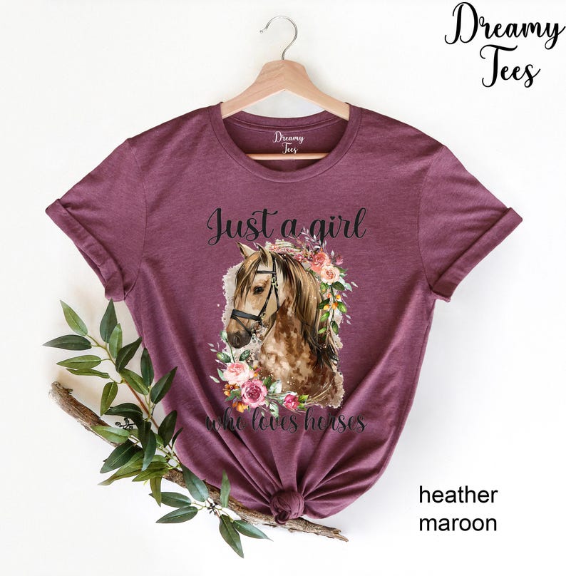Horse Girl T-Shirt, Floral Horse Lover Shirt image 5