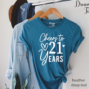 21st Birthday Shirt, Cheers to 21 Years, 21st Anniversary Shirt, 21st ...