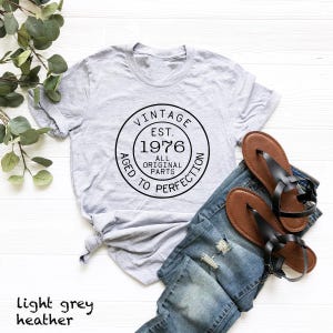 Vintage 1976 T-Shirt - Aged to Perfection - Birthday Gift Tee image 3