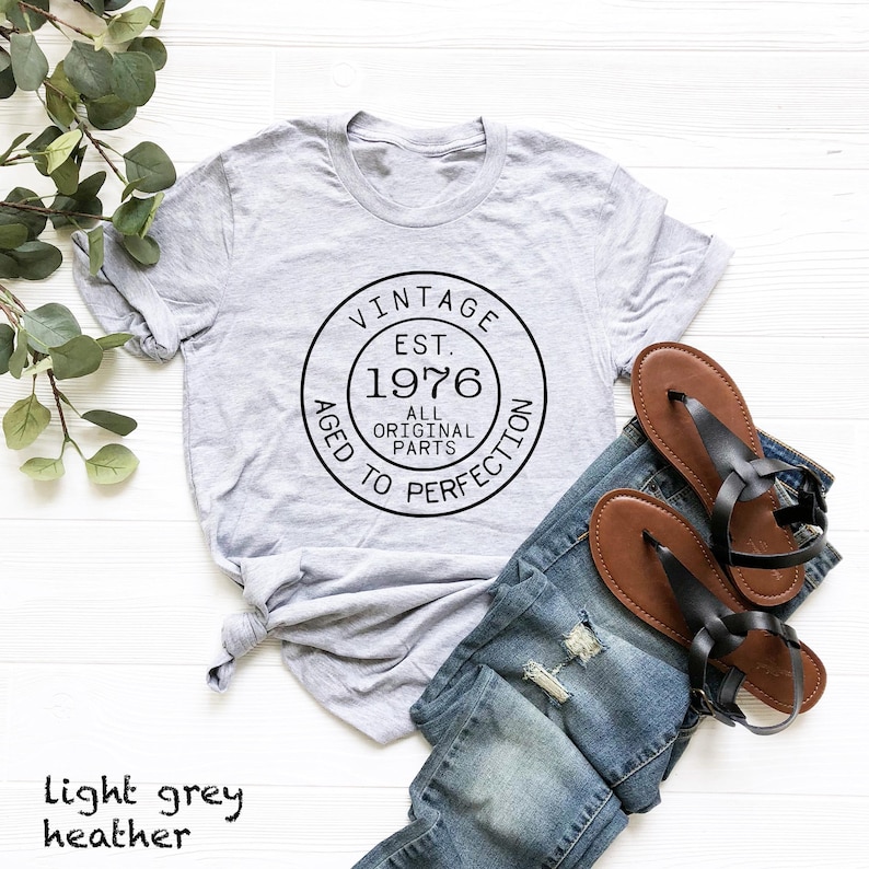 Vintage 1976 T-Shirt - Aged to Perfection - Birthday Gift Tee image 3