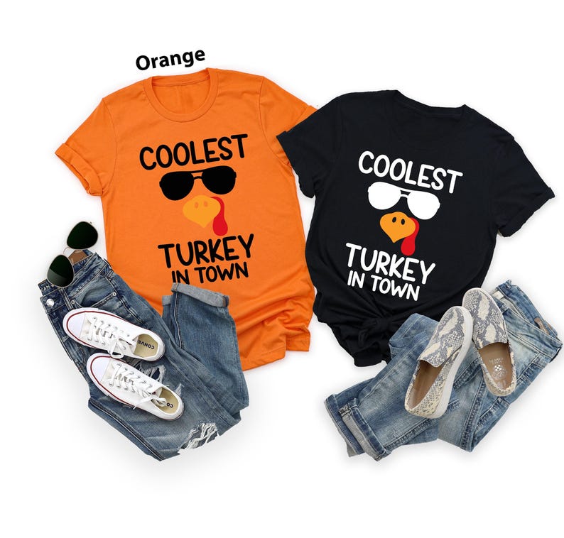Funny Thanksgiving Shirts, Coolest Turkey In Town Shirt, Cute Turkey Shirt, Kids Fall Shirt, Teachers Fall Shirt, Boys Thanksgiving Tshirt image 1
