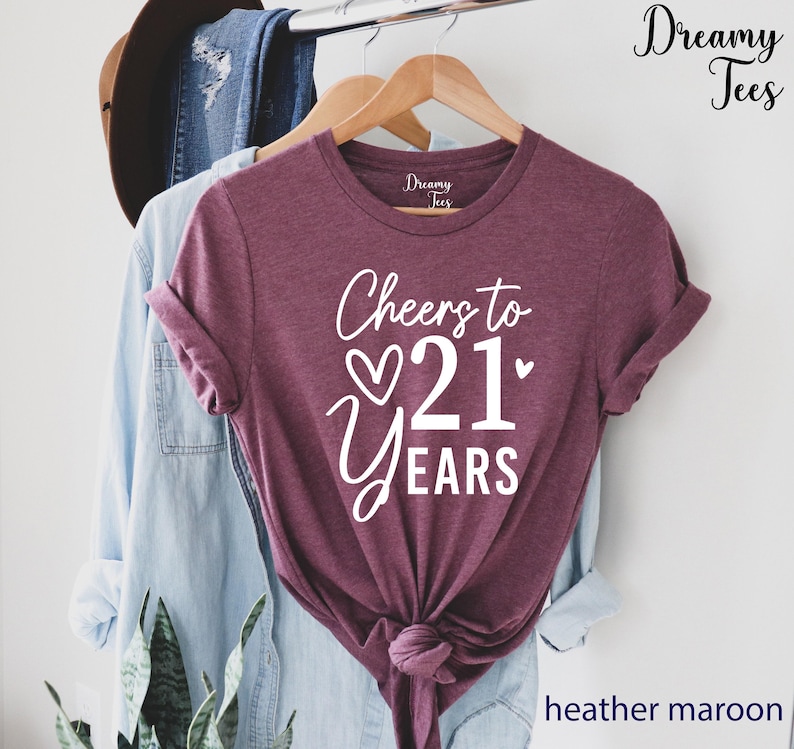 Cheers to 21 Years Shirt, 21st Birthday Gift image 2