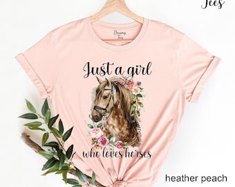Horse Girl T-Shirt, Floral Horse Lover Shirt