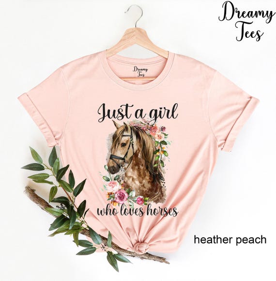 Horse Girl T-Shirt, Floral Horse Lover Shirt