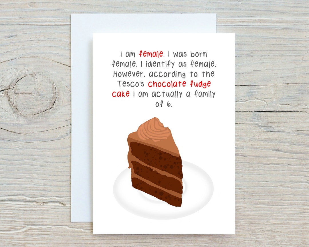 Funny Birthday Card Chocolate Cake Joke A5 Glossy Etsy
