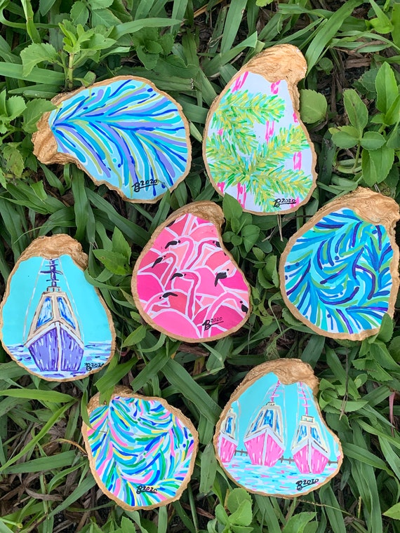 Colorful Hand Painted Oyster Shell - Etsy