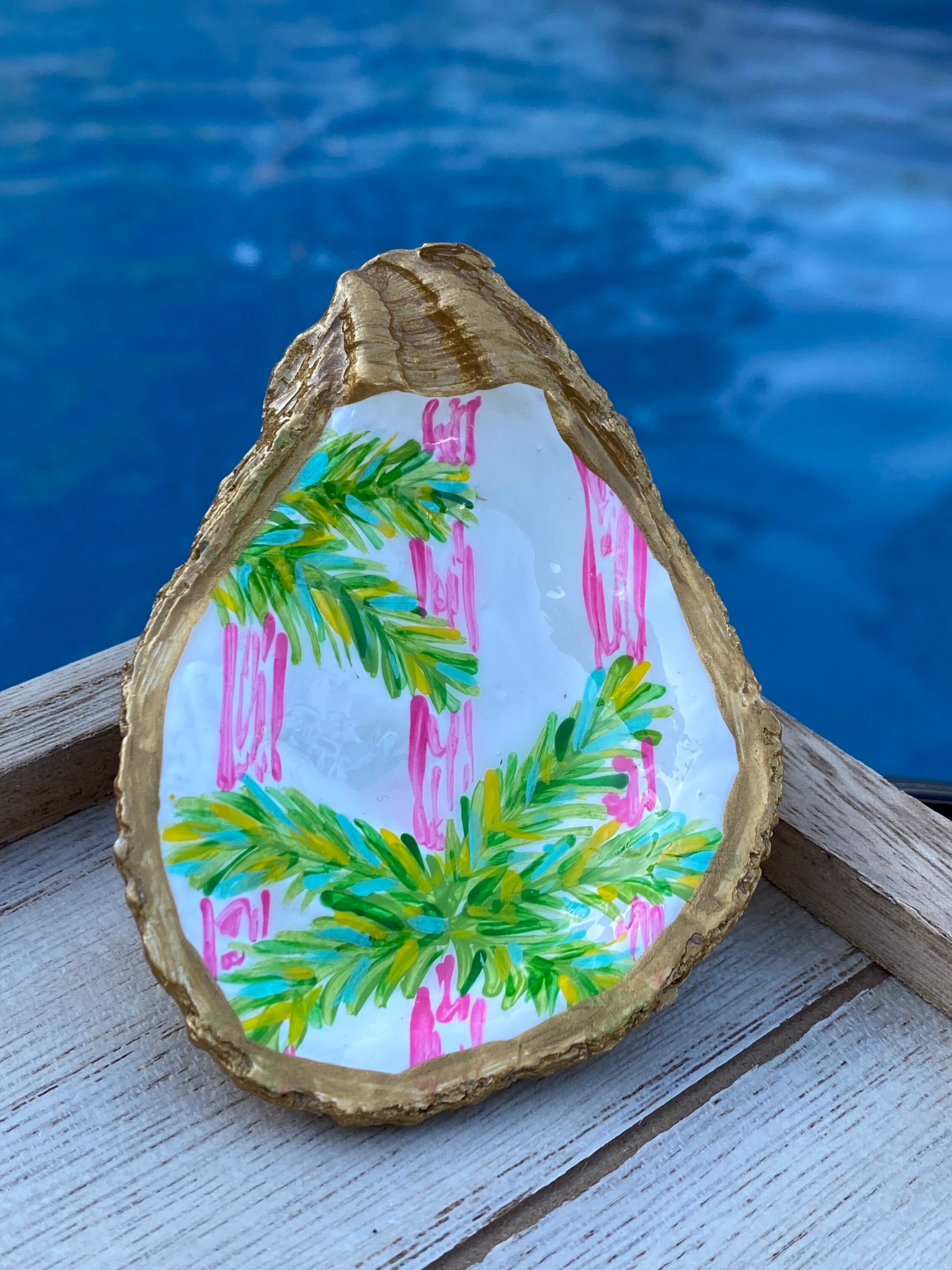 Colorful Hand Painted Oyster Shell - Etsy