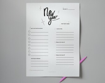 New Year Manifestation Checklist – Printable Vision Board, Law of Attraction (Digital Download)