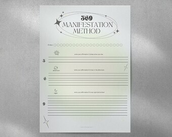 369 Manifestation Journal Sheet – GoodNotes Planner (PDF Download)