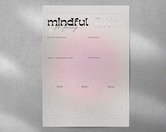 Mindful Morning Journal Sheet - Printable Planner (PDF Download)